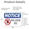 Signmission No Used Oil, 18 in W x Rectangle, Vinyl Decal OS-2PACK-NS-D-1218-L-16217 - alternate 6